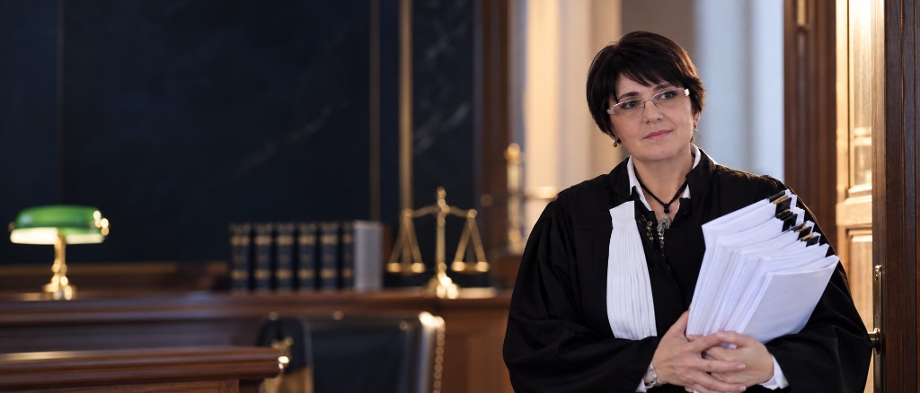Maria Vasii, avocat în robă, cu dosare — ilustrare practică judiciară
